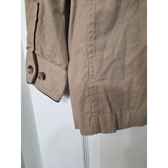 J.L. Powell Khaki Safari Cargo Leather Collar Cotton Tan Jacket, Men's Medium - Picture 11 of 12